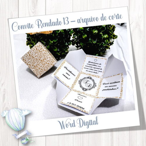 Convite Rendado - Arquivo de Corte Studio 13