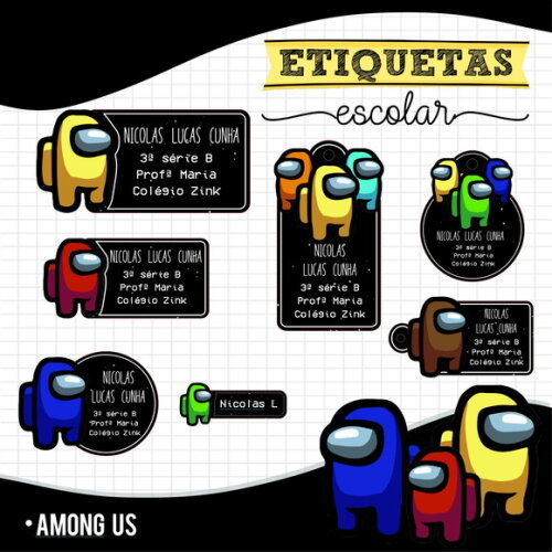 Etiquetas Escolares Personalizadas - Among Us