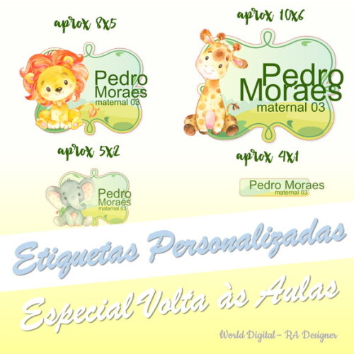 Etiquetas Escolares Personalizadas - Animais da Floresta