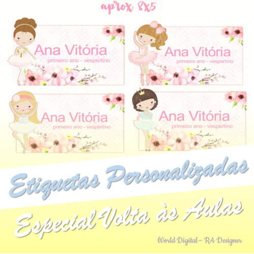 Etiquetas Escolares Personalizadas - Bailarina