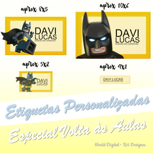 Etiquetas Escolares Personalizadas - Batman Lego