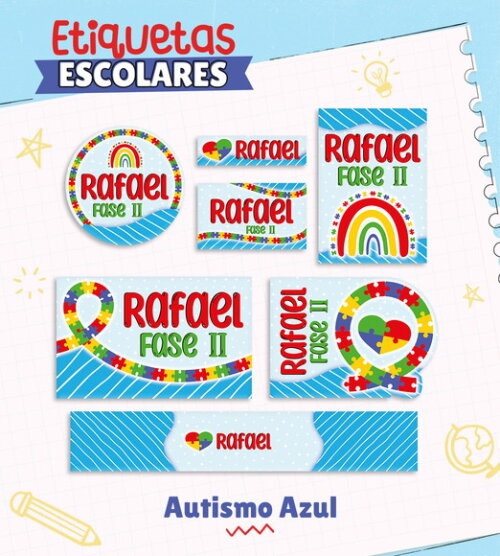 Etiquetas Escolares Personalizadas - Autismo