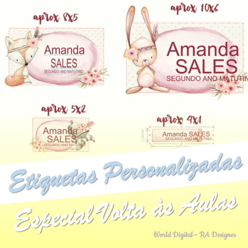 Etiquetas Escolares Personalizadas - Bosque Menina