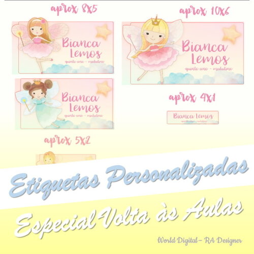 Etiquetas Escolares Personalizadas - Fadas