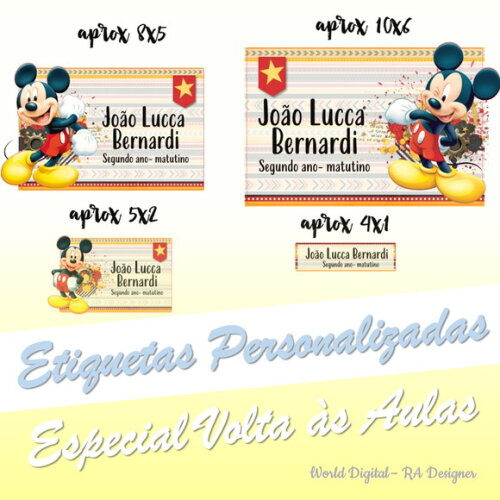 Etiquetas Escolares Personalizadas - Mickey