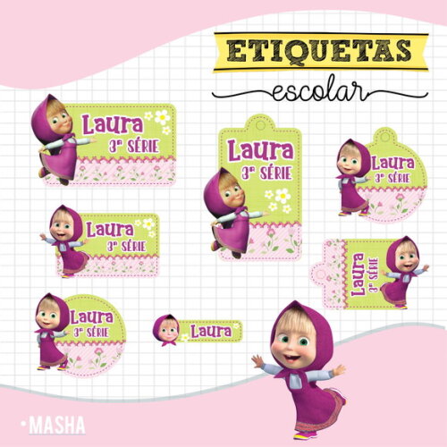 Etiquetas Escolares Personalizadas - Masha