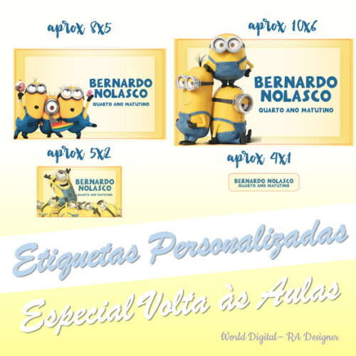 Etiquetas Escolares Personalizadas - Minions