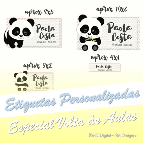 Etiquetas Escolares Personalizadas - Panda