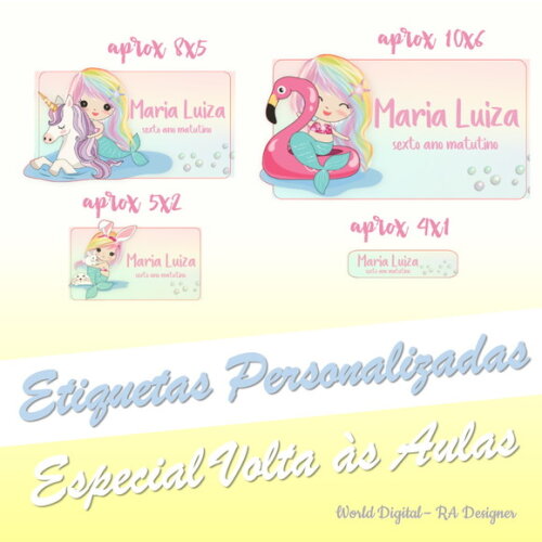 Etiquetas Escolares Personalizadas - Sereias