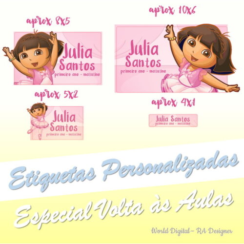 Etiquetas Escolares Personalizadas -Dora Aventureira