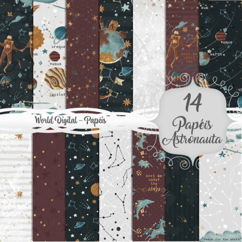 Kit Arquivo Digital - Papéis Astronauta