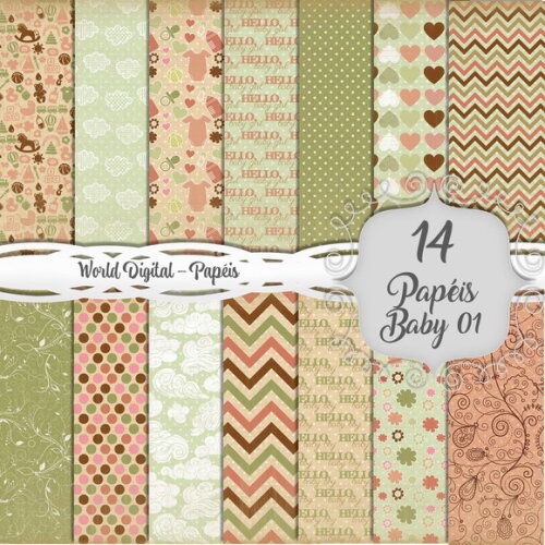 Kit Arquivo Digital - Papéis Baby 01