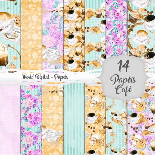 Kit Arquivo Digital - Papéis Café
