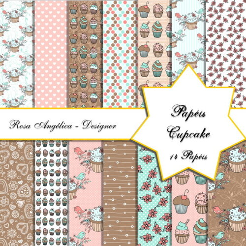 Kit Arquivo Digital - Papéis Cupcake
