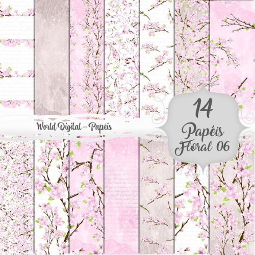 Kit Arquivo Digital - Papéis Floral 06