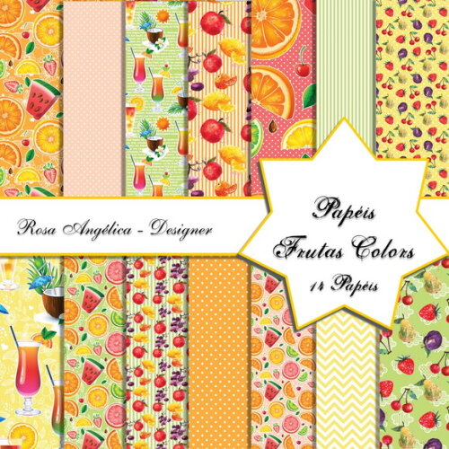 Kit Arquivo Digital - Papéis Frutas Colors
