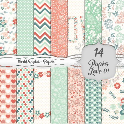 Kit Arquivo Digital - Papéis Love 01