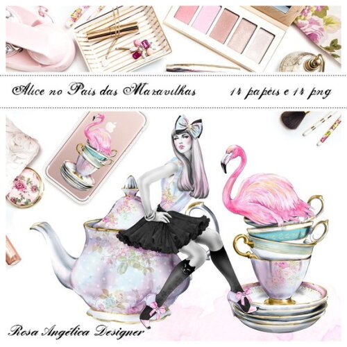 Kit Arquivo Digital Aquarela - Alice no País das Maravilhas