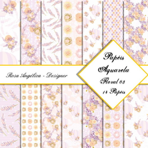 Kit Arquivo Digital Aquarela - Floral 03