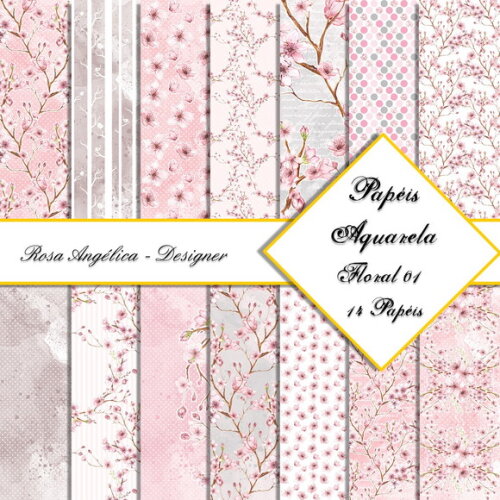 Kit Arquivo Digital Aquarela - Floral 01