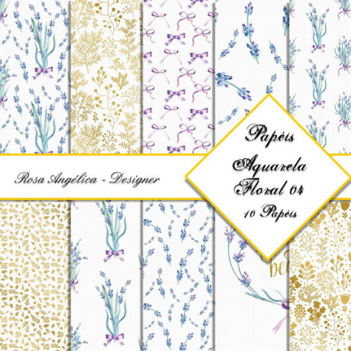 Kit Arquivo Digital Aquarela - Floral 04