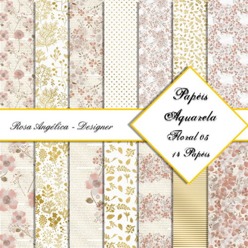 Kit Arquivo Digital Aquarela - Floral 05