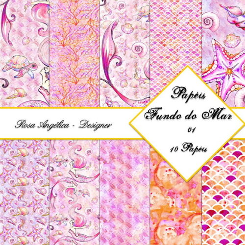Kit Arquivo Digital Aquarela - Fundo do Mar 01