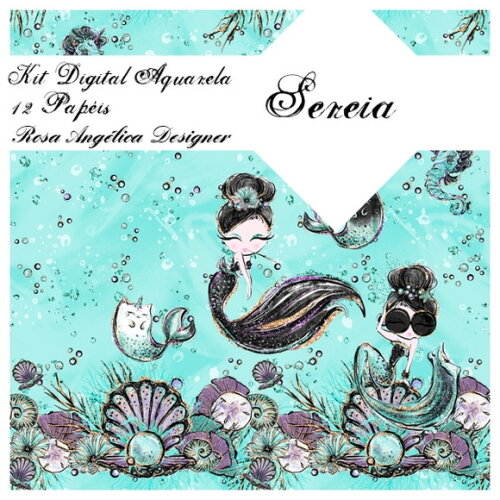 Kit Arquivo Digital Aquarela - Sereia