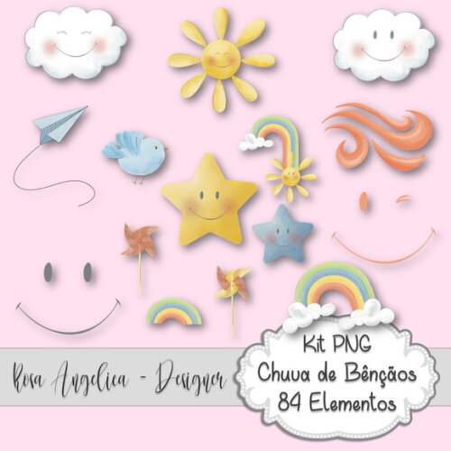 Kit Arquivo Digital em Png - Chuva de Bençãos