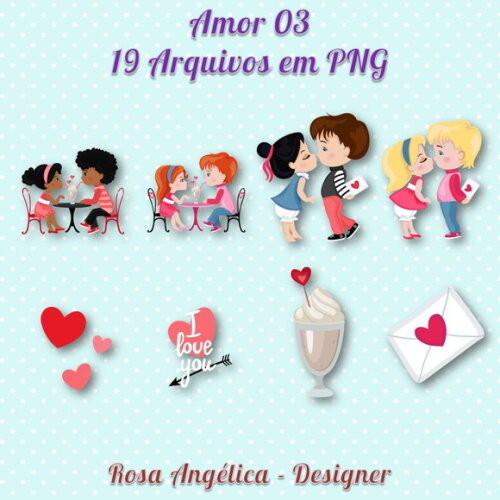 Kit Arquivo Digital em PNG Amor 3