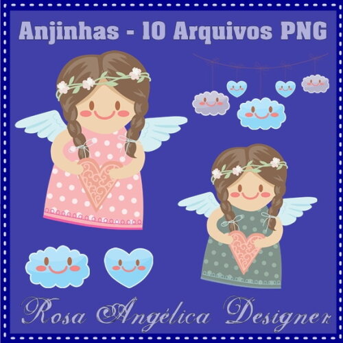 Kit Arquivo Digital em PNG Anjinhas 1