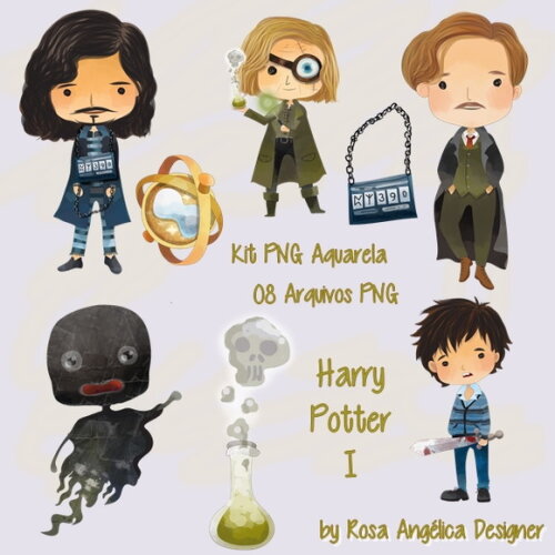 Kit Arquivo Digital em PNG Aquarela Cute Harry Potter 1