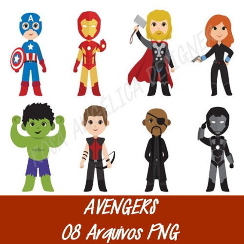 Kit Arquivo Digital em PNG Avengers