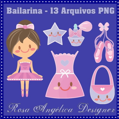 Kit Arquivo Digital em PNG Bailarina