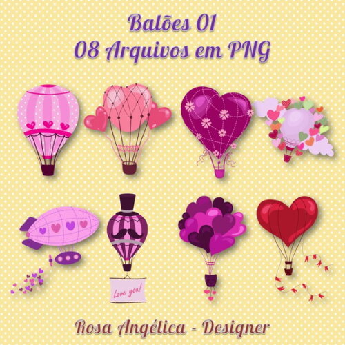 Kit Arquivo Digital em PNG Balões 01