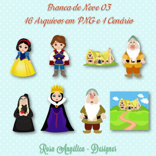 Kit Arquivo Digital em PNG Branca de Neve 3