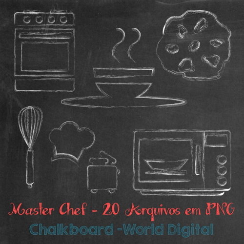 Kit Arquivo Digital em PNG Chalkboard Master Chef