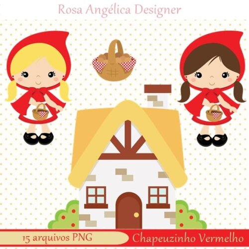 Kit Arquivo Digital em PNG Chapeuzinho Vermelho