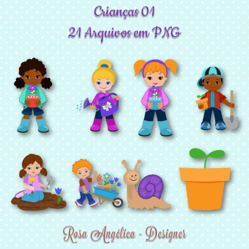 Kit Arquivo Digital em PNG Crianças 01