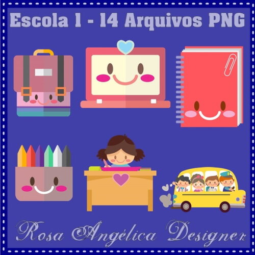 Kit Arquivo Digital em PNG Escola 1