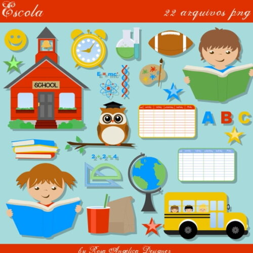Kit Arquivo Digital em PNG Escola