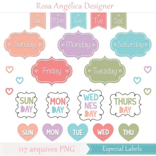 Kit Arquivo Digital em PNG Especial Labels 01 em Inglês