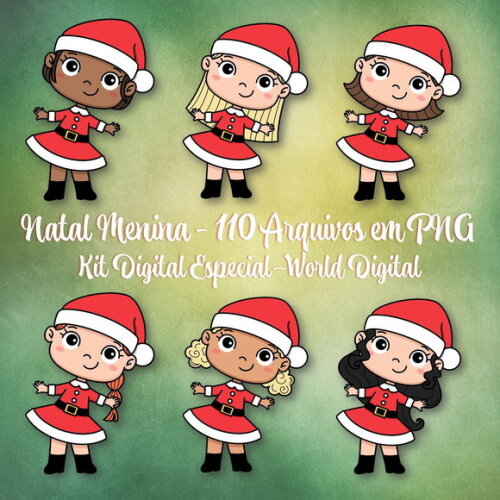 Kit Arquivo Digital em PNG Especial Natal Menina