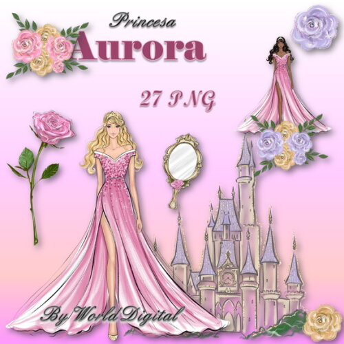 Kit Arquivo Digital em PNG Especial Princesa Aurora