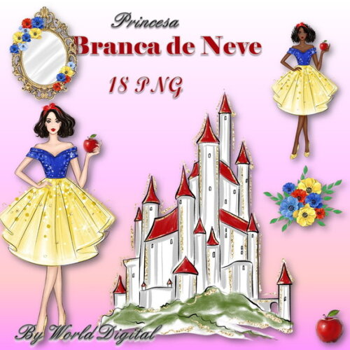 Kit Arquivo Digital em PNG Especial Princesa Branca de Neve