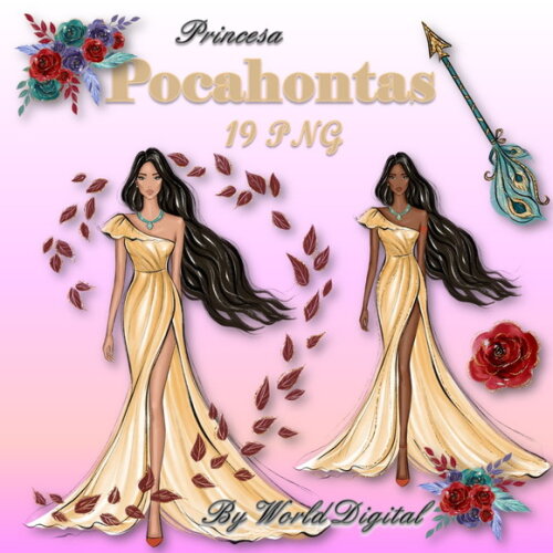 Kit Arquivo Digital em PNG Especial Princesa Pocahontas