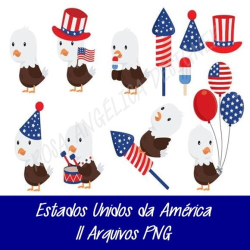Kit Arquivo Digital em PNG Estados Unidos da América