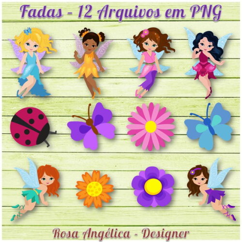 Kit Arquivo Digital em PNG Fadas