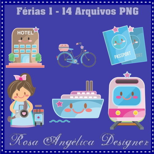 Kit Arquivo Digital em PNG Férias 1