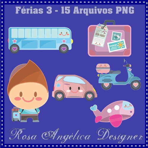 Kit Arquivo Digital em PNG Férias 3